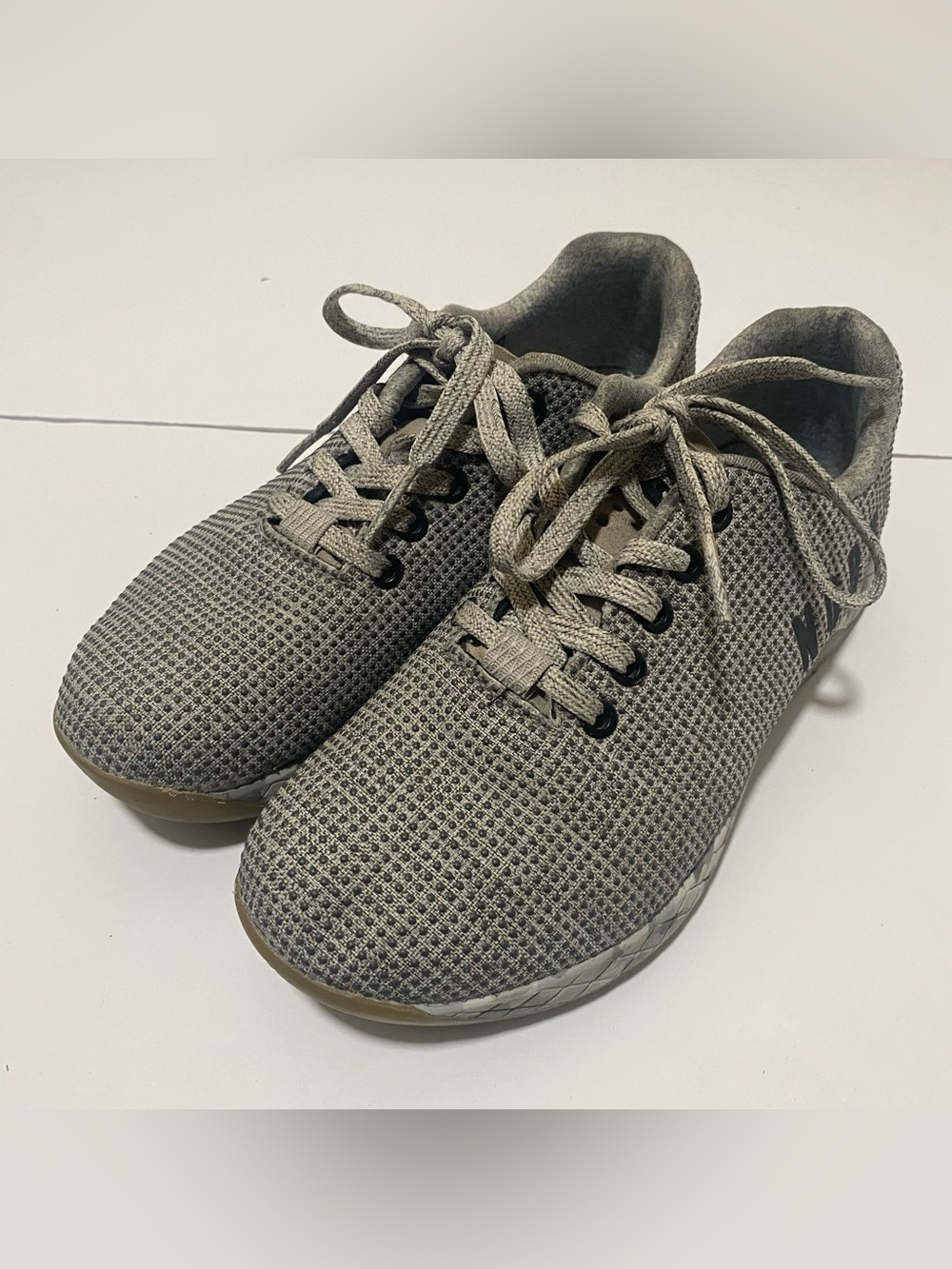 NOBULL Heather Trainer Grey Camo SuperFabric CrossFit Shoes Mens 6 Womens 7.5